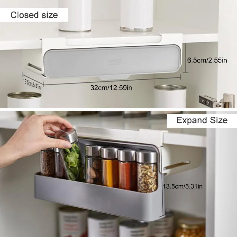 Wall-Mounted Self-Adhesive Spice Rack Organizer