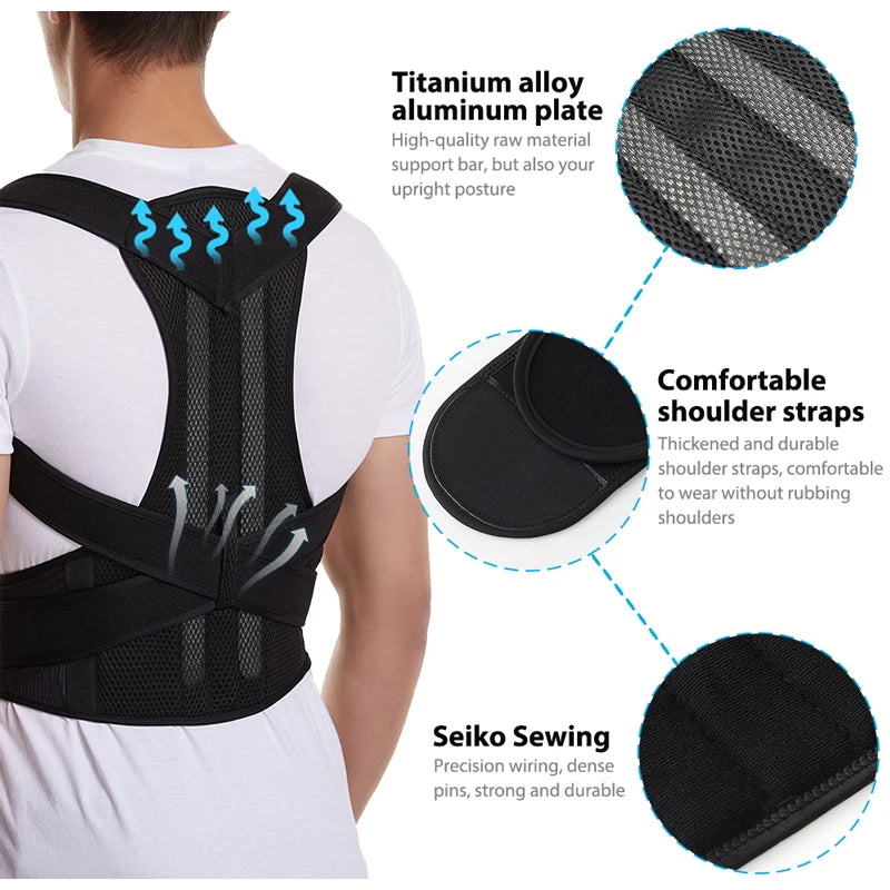 Adjustable Back Posture Corrector Brace for Women & Kids