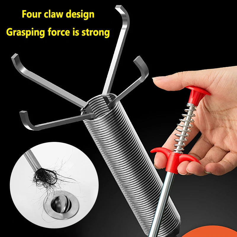 Spring Pipe Dredging Tool, Drain Cleaner for Kitchen