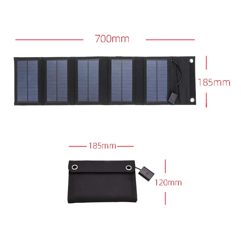 Foldable Solar USB Charger Waterproof Power Bank