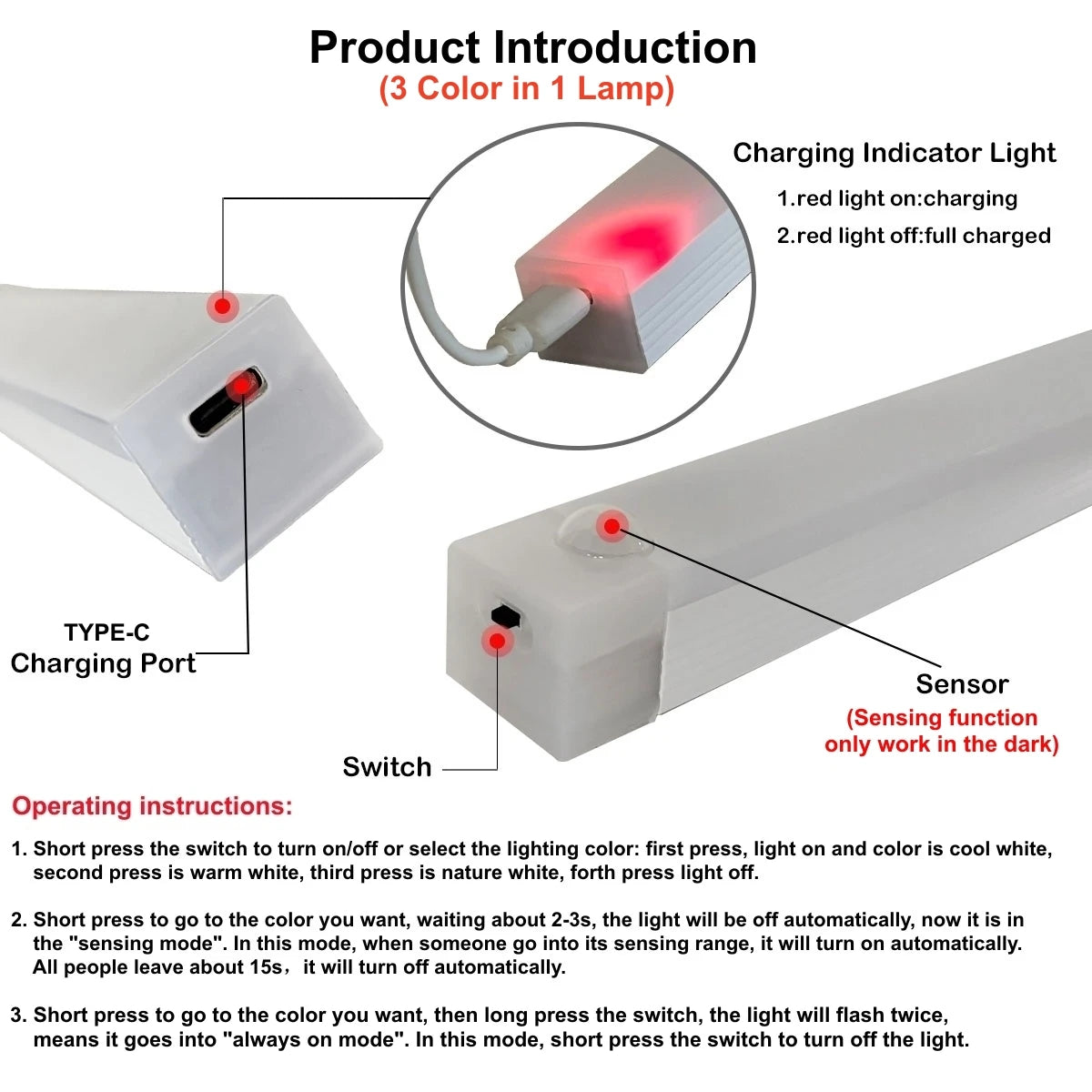 LED Motion Sensor Night Light for Cabinet & Closet