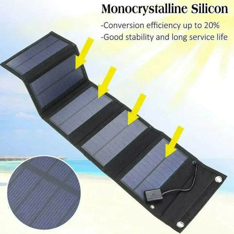 Foldable Solar USB Charger Waterproof Power Bank