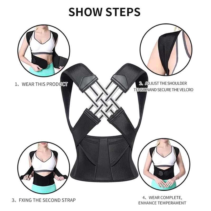 Adjustable Back Posture Corrector Brace for Women & Kids