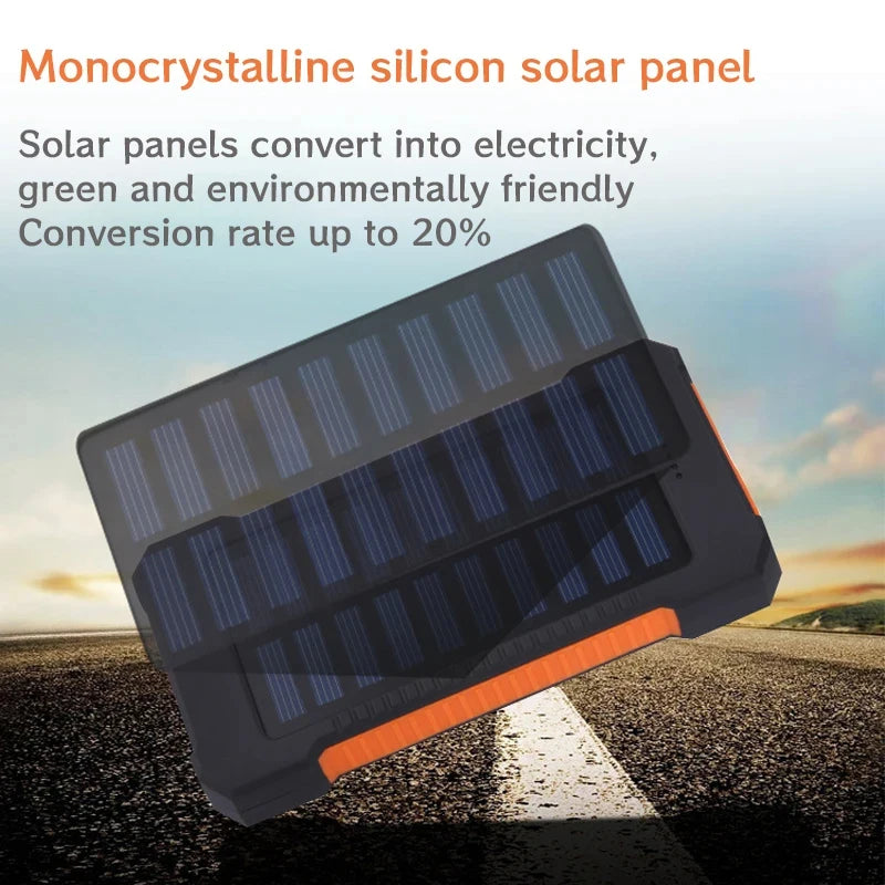 Large Capacity Solar Powerbank Portable Fast Charging 200000mah