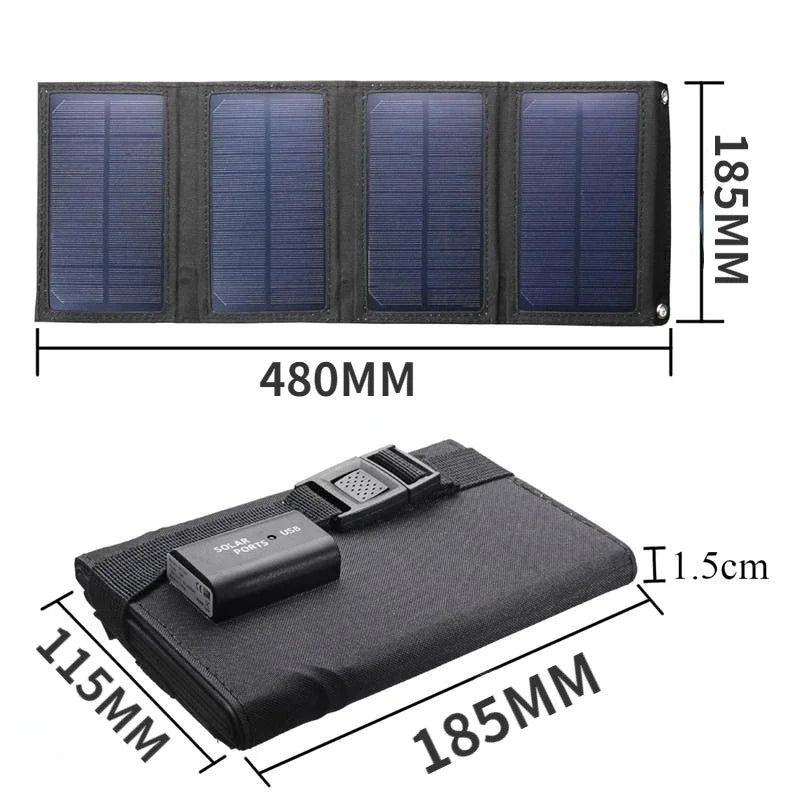 Foldable Solar USB Charger Waterproof Power Bank