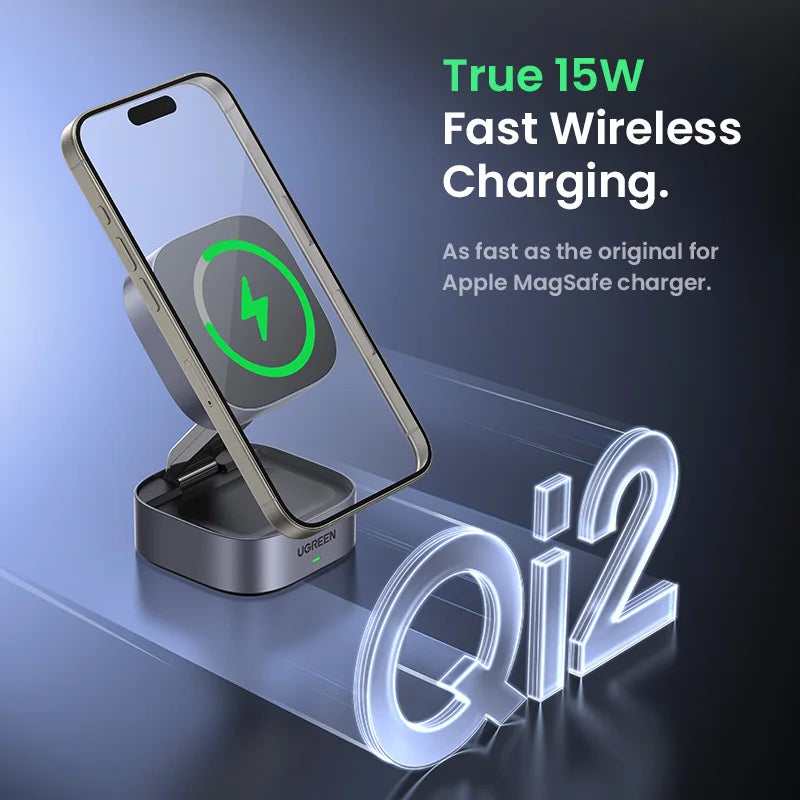 25W Magnetic 2-in-1 Wireless Charger Stand