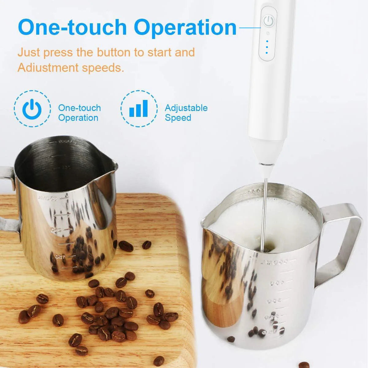 USB Rechargeable 3-Speed Mini Milk Frother