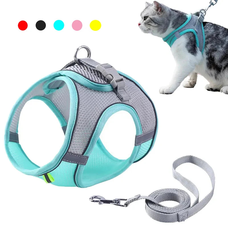 Adjustable Cat Harness Leash Set for Dogs & Pets