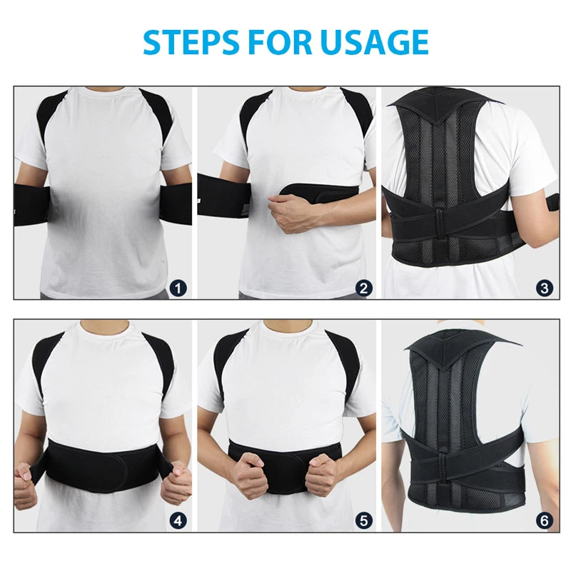 Adjustable Back Posture Corrector Brace for Women & Kids