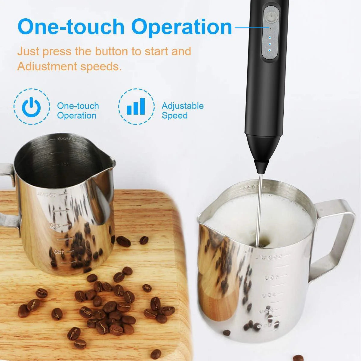 USB Rechargeable 3-Speed Mini Milk Frother