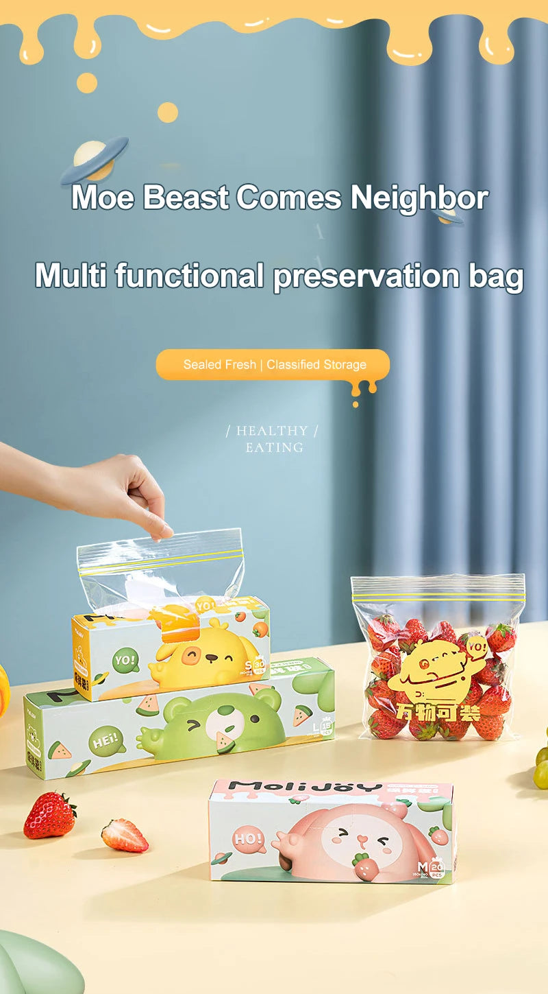 Zipper Sealed Fresh Keeping Bags for Food Storage